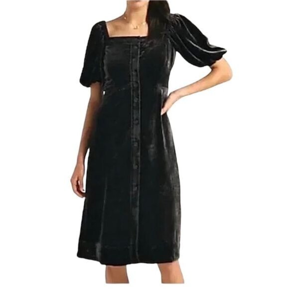 J. Crew Dresses & Skirts - J. Crew Puff Sleeve Velvet Dress in Black Size 6 and Size 10 NWT